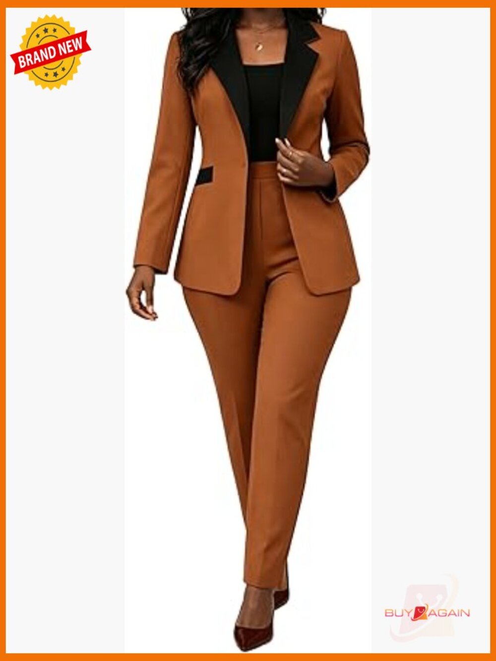 Blazer Two Piece Outfit Set Dressy Casual High Waisted Straight Leg Pants Suit
